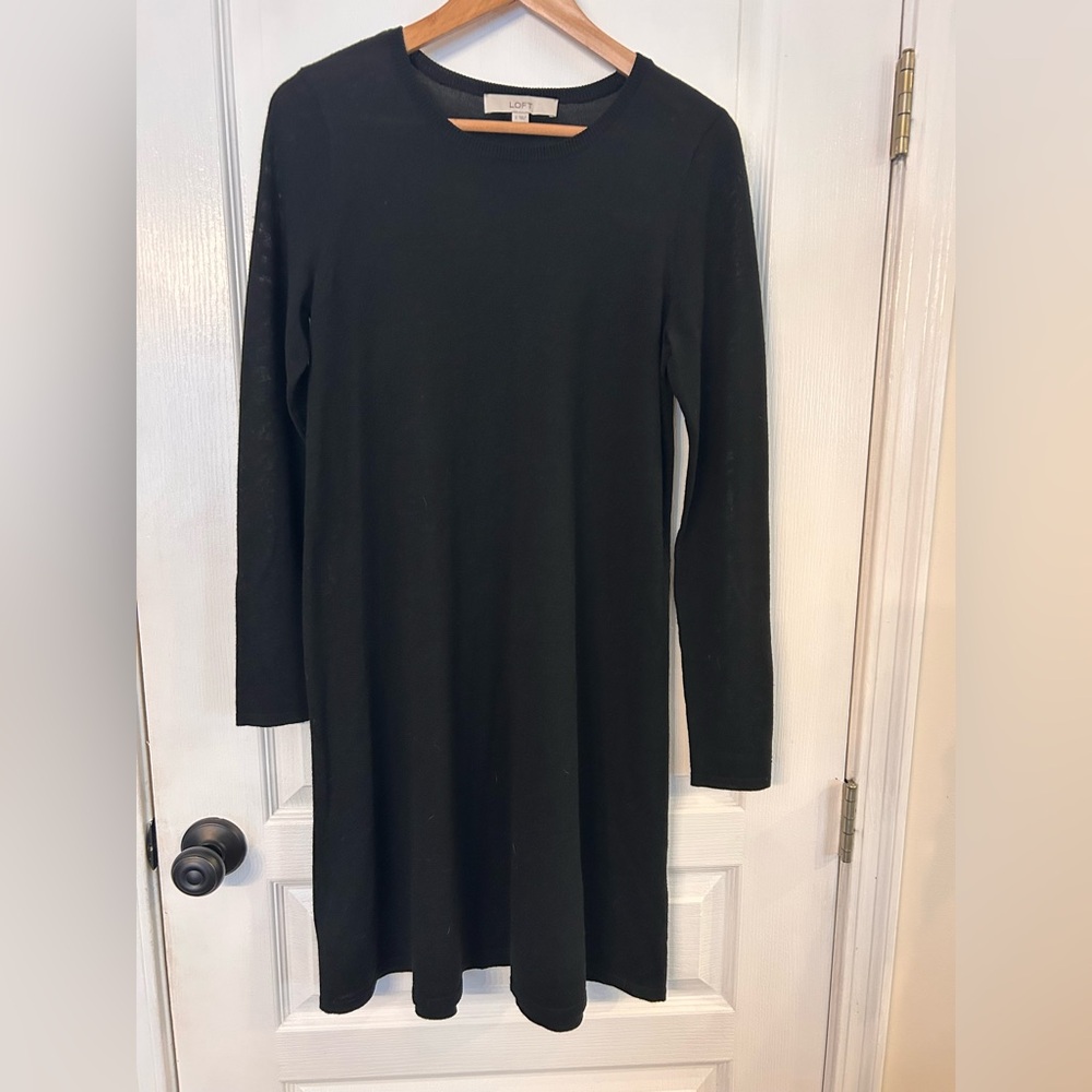 LOFT Classic Black Long Sleeve sweater Dress